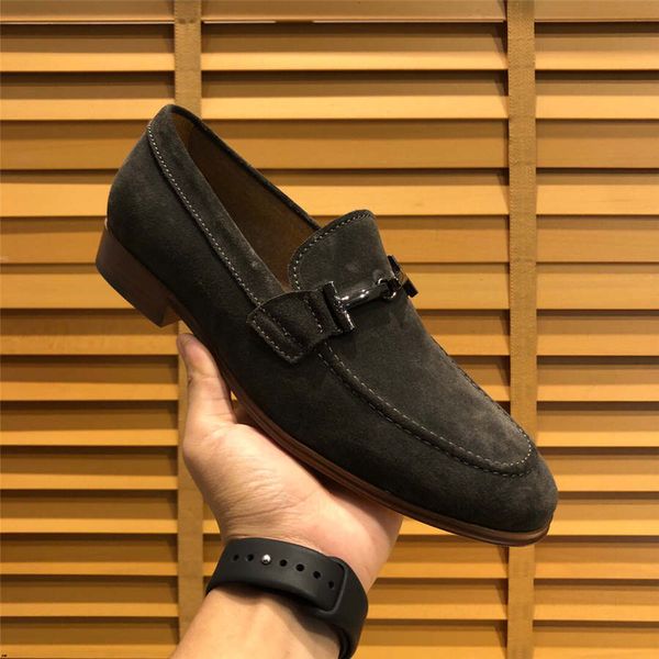 

2019 four seasons pointed men formal business brogue shoes designers luxury men's dress shoes male casual leather wedding party loafers, Black