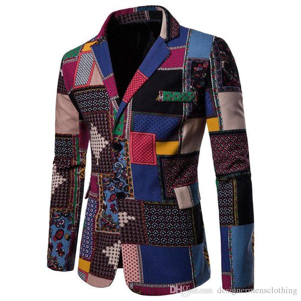 

african printed panelled lapel neck mens blazers casual long sleeve v neck single breasted mens coats, White;black