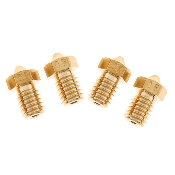 

4 pack 0.8mm 3d printer replace brass 1.75mm filaments extruder nozzle print head