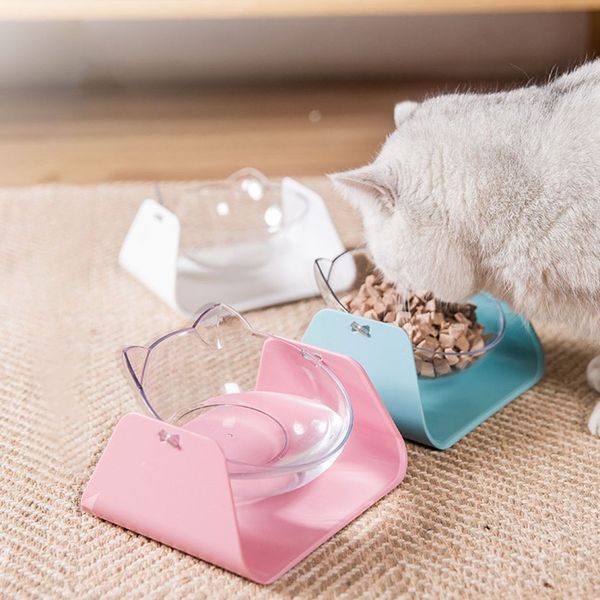 

cute pet cat and dog outfit portable puppy plastic food feeding bowl water container adjustable abs & pc other cat supplies