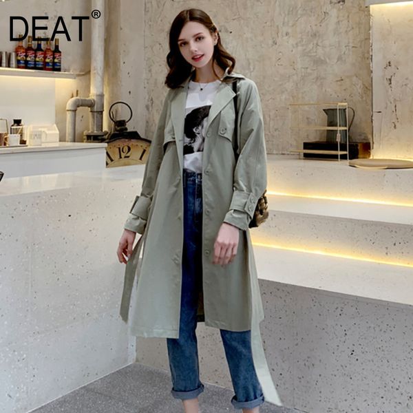 

deat] 2019 autumn fashion trend new pattern england style long sleeved thin lapels fresh solid color women's trench coat ai767, Tan;black