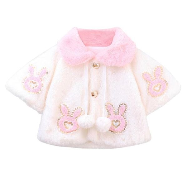 

autumn winter coats baby girl kids comfort soft long-sleeve loose version thicken warm fur jacket lovely princess clothes, Blue;gray