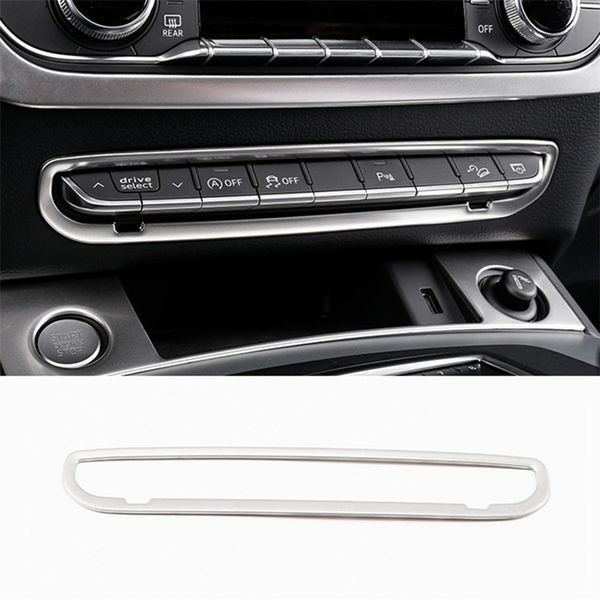 

center console button frame decoration decals car styling for audi q5 fy 2018 2019 stainless steel interior accessories231y