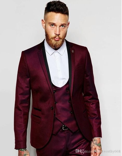 

popular one button groomsmen notch lapel groom tuxedos men suits wedding/prom man blazer ( jacket+pants+vest+tie) 380, Black;gray