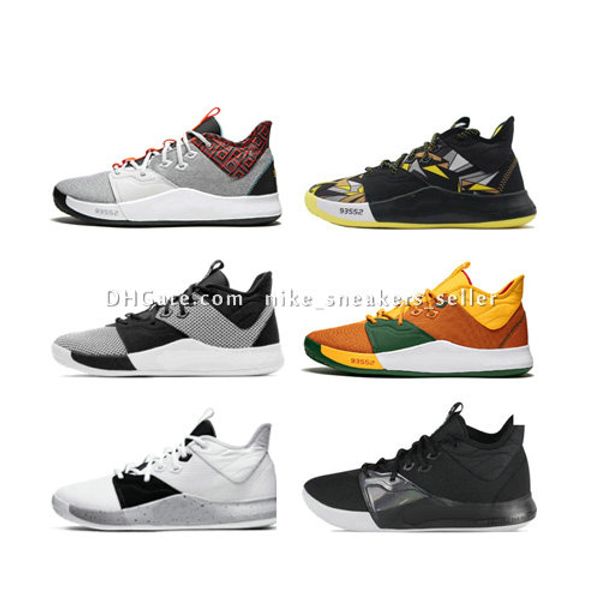 

new pg 3 iii nasa apollo missions eybl women basketball shoes pg3 sneakers paul george shoes kids boys playstation all star with box us4-12, Black
