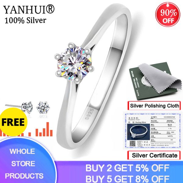 

with certificate 1.0ct 6mm round cut ef vvs1 zirconia diamant 925 silver rings wedding jewelry love token girlfriend gift bkr040, Slivery;golden