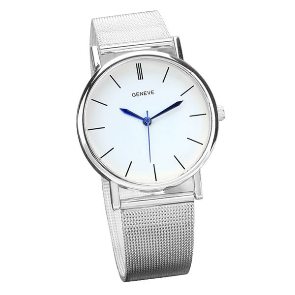 

geneve women's fashion watch stainless steel band quartz wrist watches pure white relojes para mujer kol saati women watch saat, Slivery;brown