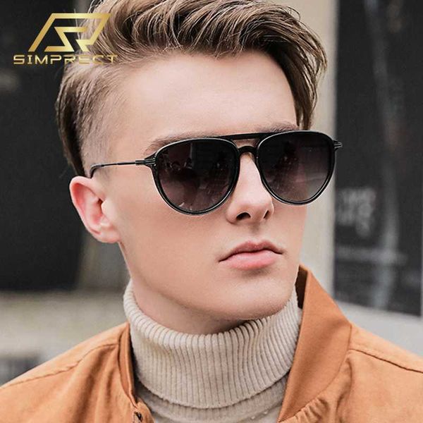 

simprect 2020 tr90 polarized sunglasses men brand retro pilot round sunglasses women vintage driver's sun glasses for men, White;black