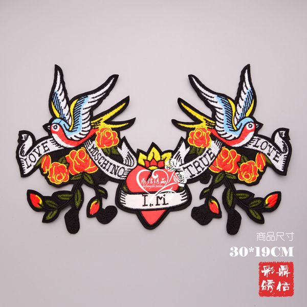 

вышивка цветы птицы, нашивки для курток, вышивка птиц, значки, аппликации для джинсов, заплатки для одежды ch02140, Black