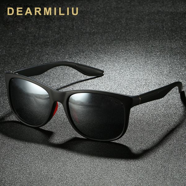 

dearmiliu sunglasses men women driving square lens red pads sun glasses male goggle uv400 for sport men, White;black