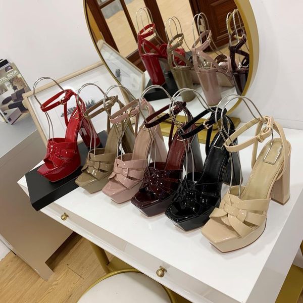 

classic women mens brand red bottoms high heels patent leather platform peep-toes sandals designer dress shoes luxury red sole wedding shoes, Black