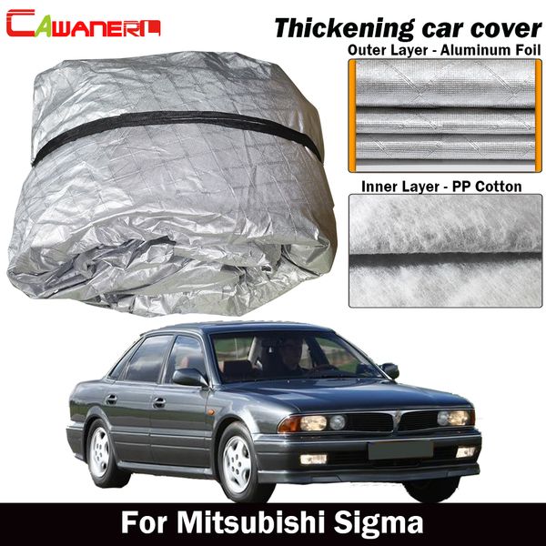 

cawanerl thick cotton car cover waterproof outdoor anti-uv sun rain snow hail protection cover for mitsubishi sigma sedan wagon