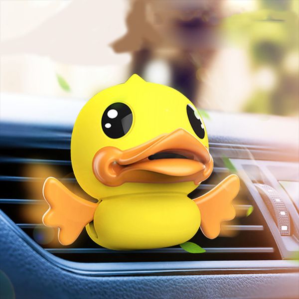 

air freshener car interior air outlet cartoon little yellow duck solid aroma auto fragrance diffuser car decoration interesting
