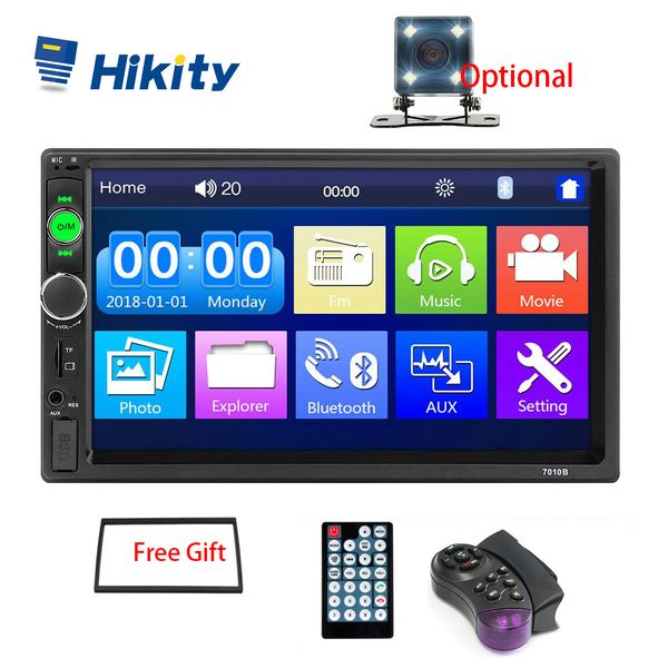 

hikity auto radio 2 din car radio 7 inch auto multimedia player with android mirror link support steering wheel remote