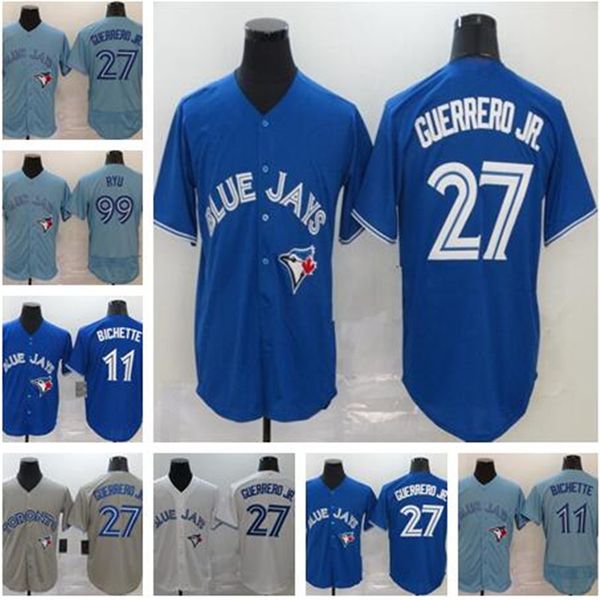 

2020 new mens 99 hyun-jin ryu 27 vladimir guerrero jr. 2020 new 11 bo bichette golden edition new baseball jersey fast, Blue;black