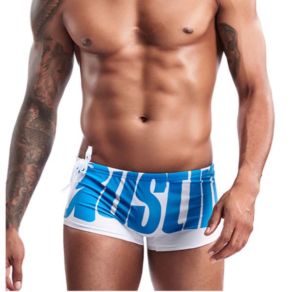 

2020 letter print swimming trunks men swimwear gay swimsuit mens swim trunks briefs low waist water sport bikini boxer wear