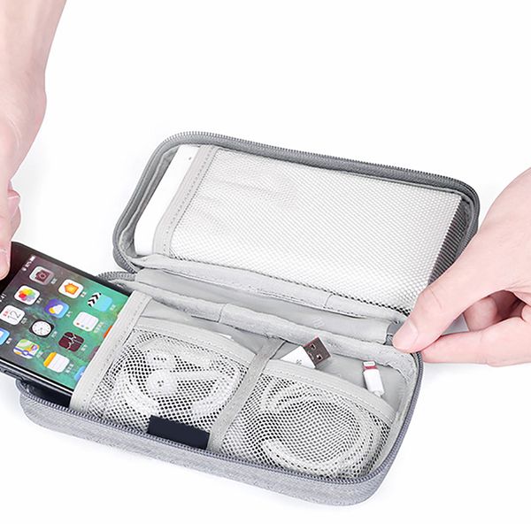 

data cable storage bag zipper protective earphone digital wire organizer portable usb charging cables gadget travel storage