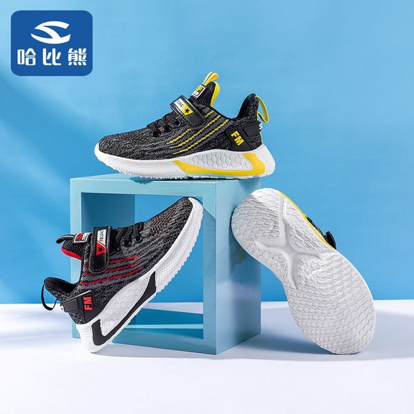 

ha than the bear 2020 children's shoes catamite sneakers leisure time run shoe ventilation single shoe, Black;red