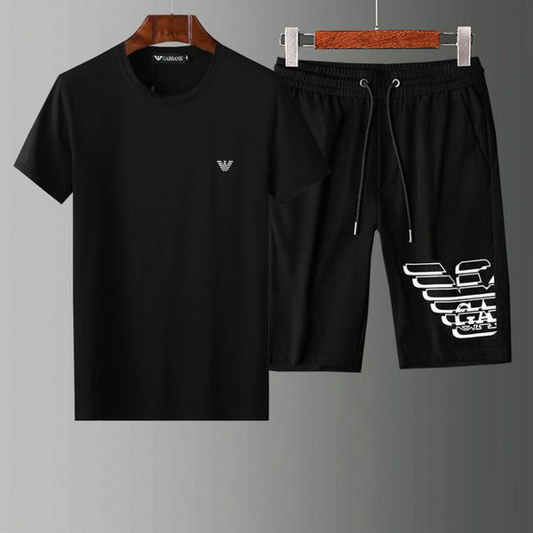 

summer round neck three silk short sleeve shorts men's youth fashion ice silk half sleeve tide brand is really a casual suit, Gray