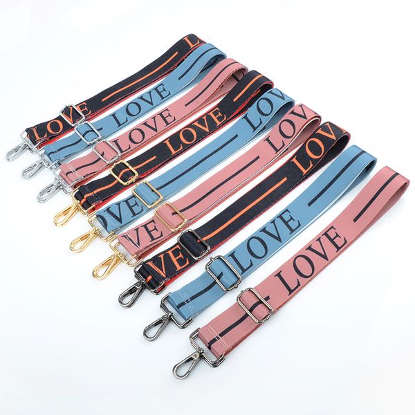 

diy bag nylon colorful bag strap belt flower replacement wide straps for crossbody accessories nylon shoulder strap for bags, Black