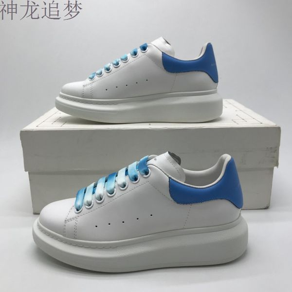 

2020 designer men women flat shoes spring autumn casual shoes true leather suede blue tail sneakers size 36-45, Black