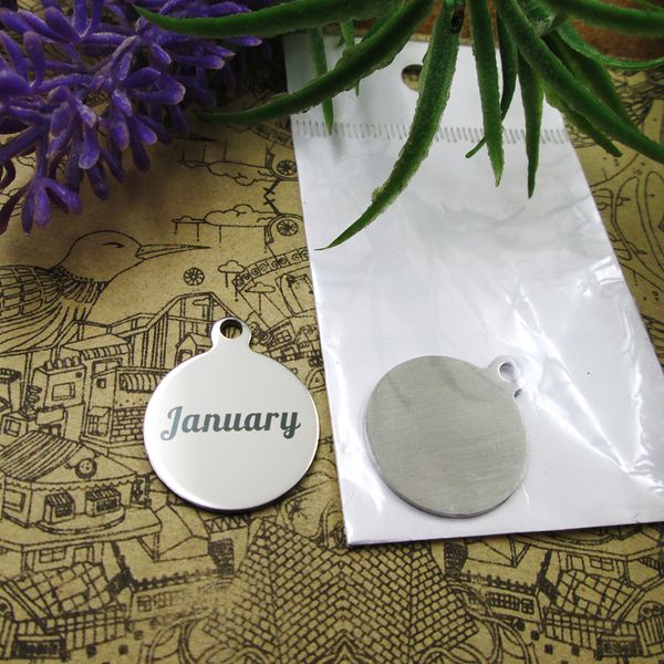 

40pcs--"january"stainless steel charms more style for choosing diy charms pendants for necklace, Bronze;silver