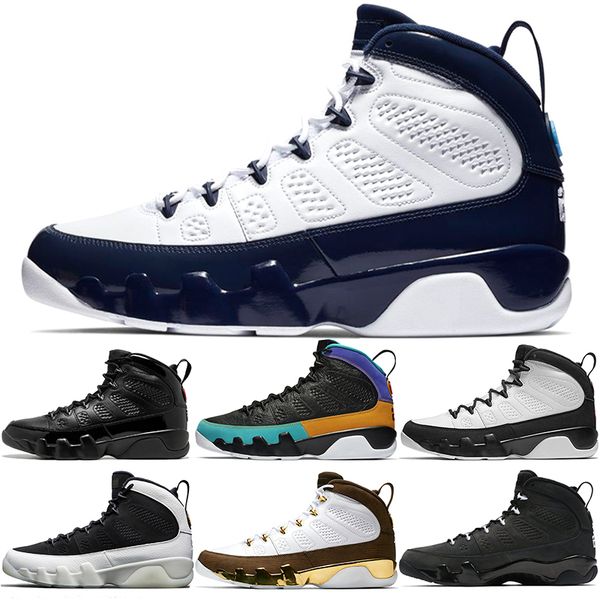 

9s men basketball shoes 9 unc dream it do it bred la oreo navy blue tour yellow athletic sport trainers sneakers size 8-13, White;red
