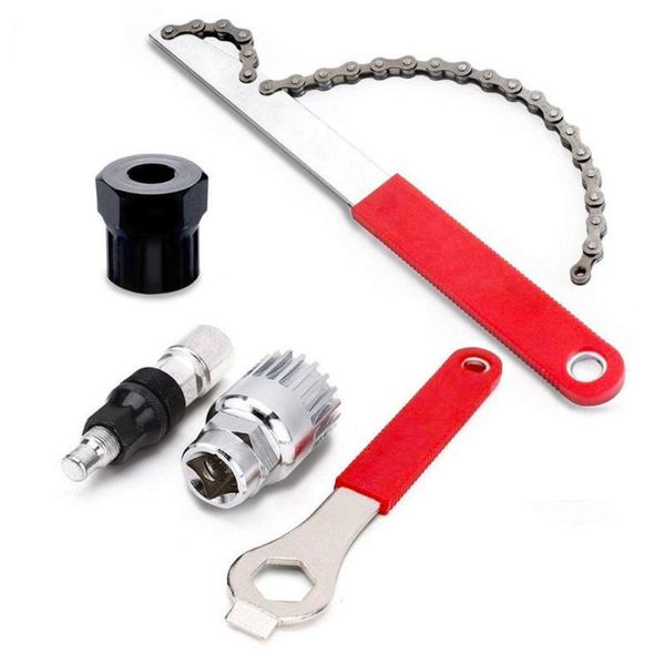 

5pcs bicycle bike repair tool kits crank extractor flywheel removal heel remover/spanner/ hub cassette removal tool