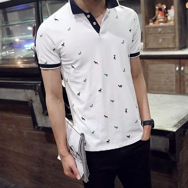 

summer short-sleeved t-shirt male 2019 new, White;black