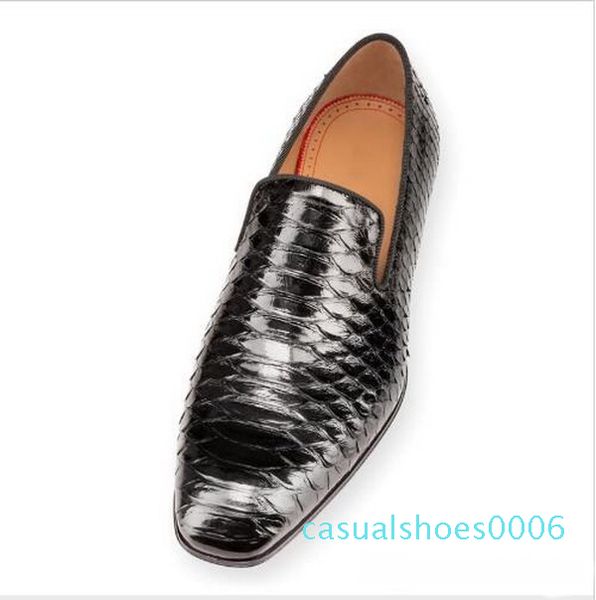 

luxury mens designer dress shoes red bottoms casual shoes matt patent leather round toes slip-on spikes flat business sneakers 35-46, Black