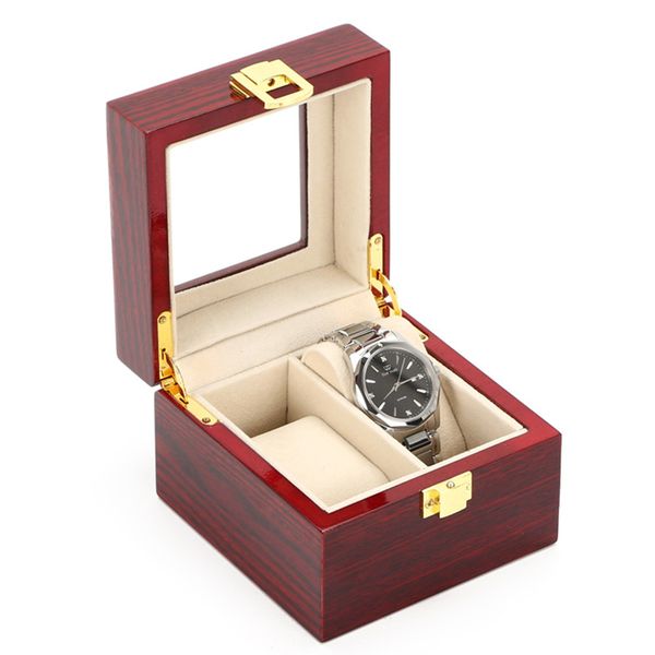 

new men's wood watch storage boxes case light red wooden watch organizer mechanical watches display cases jewelry storage box, Black;blue