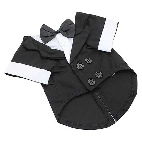 

cool small dog tuxedo suit bow tie wedding party puppy costume accessory