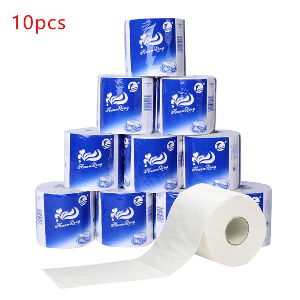 

10 рулонов туалетной рулонной бумаги главная ванная комната туалет портативный 3 слоя древесной массы устойчивая к разрыву ткань рулонная бу