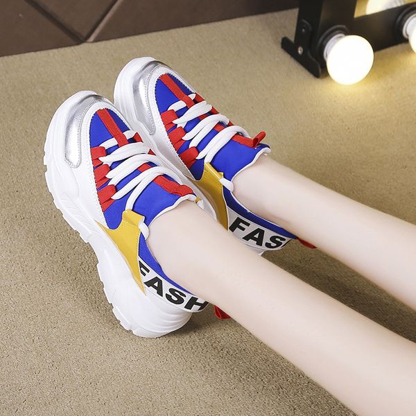 

new arrival high platform women's sneaker fashion height increase female gym trainer thick sole breathable running shoes girls