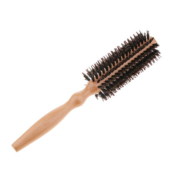 

salon bristle wavy round brush anti-static hair styling comb hairbrush for blow drying hair, Silver