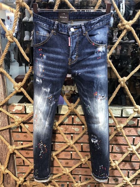 

DSQUARED2 DSQ2 Роман TEEZ SS20 высокое качество D2 бренд дизайнер мужчины джинсовые прохладный парень джинсы вышивка брюки мода отверстия брюки Италия размер 44-54 9505 # 01