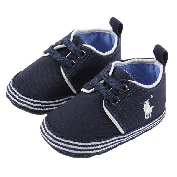 

Детская обувь Мягкая подошва Холст Новорожденные мальчики Девочки на шнуровке First Walker Shoes Детские кроссовки Prewalker