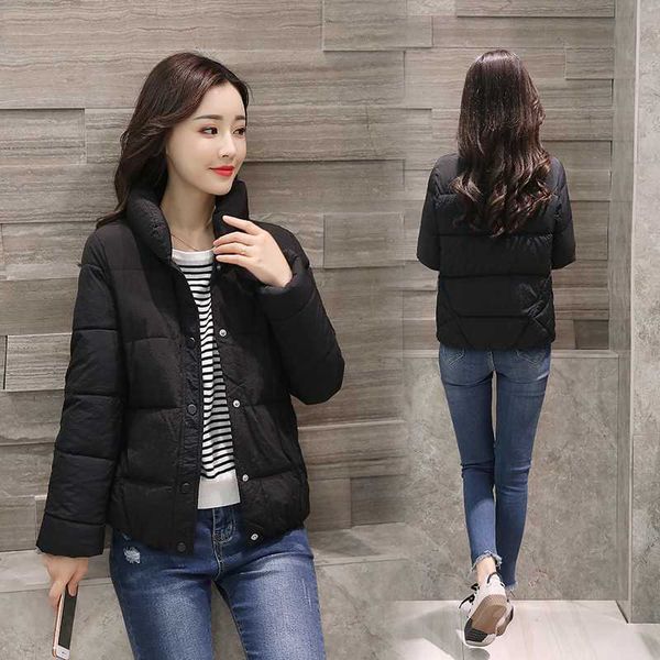 

зимняя куртка женщины 2020 плюс размер женщин ветровки сгущает верхняя одежда твердый капюшоном пальто короткие женщины тонкий хлопок пролож, Black