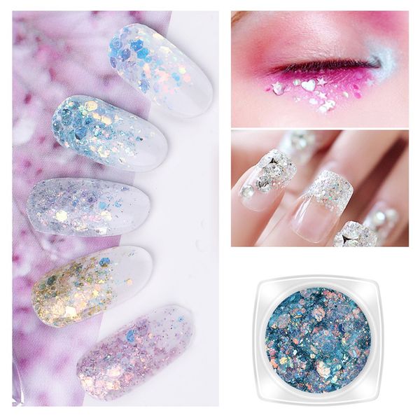 

6pcs nail glitter gel set with star moon patch nail glitter french manicure gradient french natural color holographic, Silver;gold