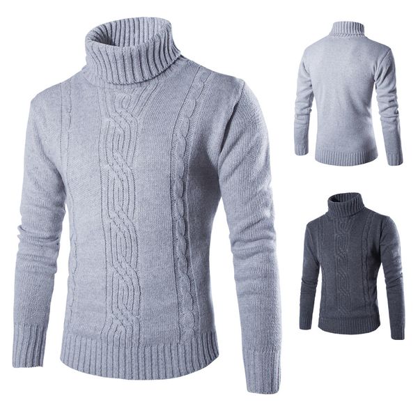 

mens sweater pullover 2019 male casual slim sweaters solid high collar jacquard hedging men knitting sweater xxl, White;black