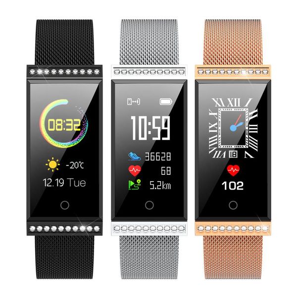 

gold plated bluetooth waterproof smart bracelet heart rate blood pressure monitor fitness smart bracelets sports watch gifts for couples