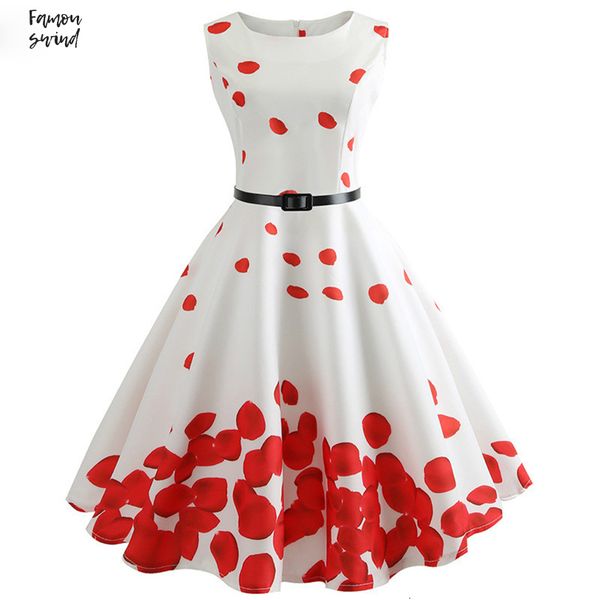 

60s цветочные печати летнего платья женщина 2019 хепберн 1950s качели винтажных платьев линии платья партии с платьем плюс размером, Black;gray