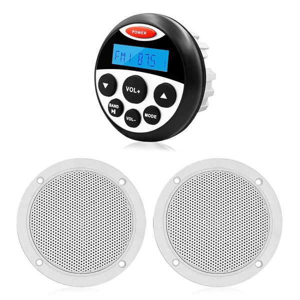 

marine stereo radio audio bluetooth fm am receiver mp3 player+4" waterproof marine speaker for utv atv spa golf boat motorcycle car