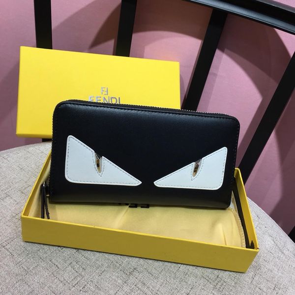 

20ff new men women bifold long wallets fashion leather solid color purse zipper money bag luxury for men's clutch card wallet, Red;black
