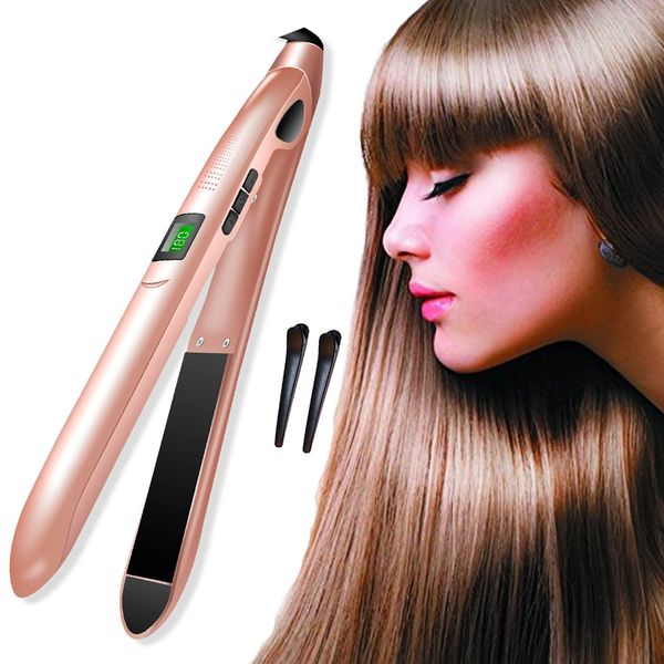 

flat iron electric hair straightener comb ceramic fair straightening irons curler 2 in 1 hair curling irons flat styling