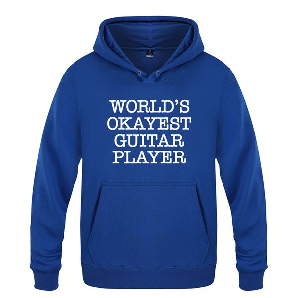 

world's okayest guitar player funny creative sweatshirts men 2018 mens hooded fleece pullover hoodies, Black