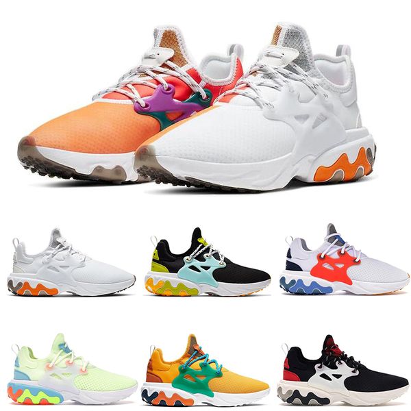 

nike react presto 2019 новые кроссовки для мужчин neon тройной белый черный закат desert gold northern lightts day женские спортивные кроссо, White;red