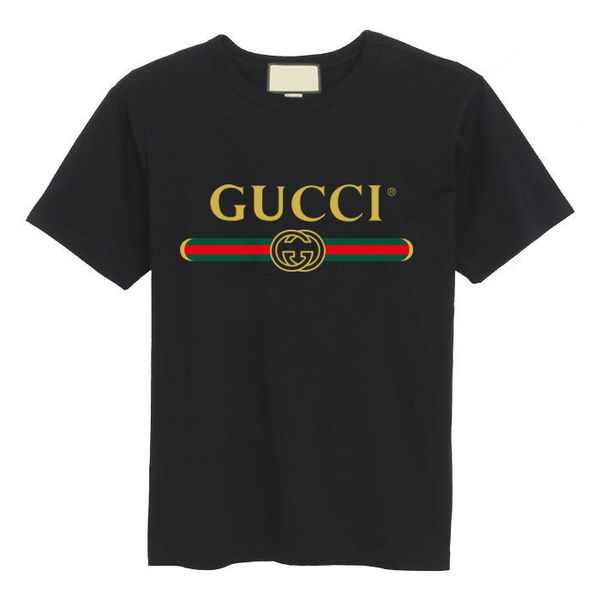 

men's fashion red green stripe letter printing design short sleeve t-shirt pure cotton fashion designer women's t-shirt, White