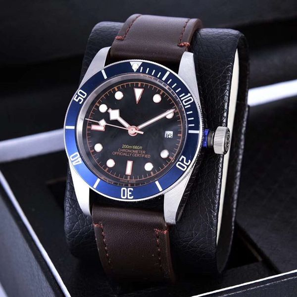 

Okokaaa Luxury High Quality Watch Black Bay 79220 Unworn 41mm Leather belt Mechanical automatic men wathch