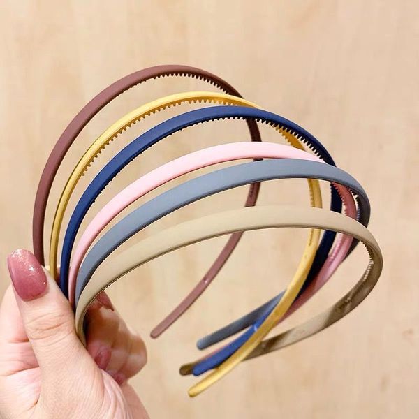 

candy-colored headband korean -style hairpin practical color hair accessories toothed thin headband head accessories, Slivery;white